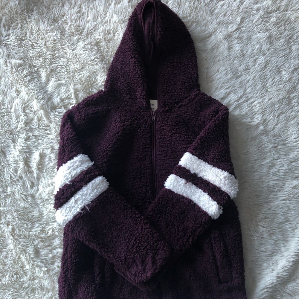SUPER soft purple Sherpa zip up hoodie